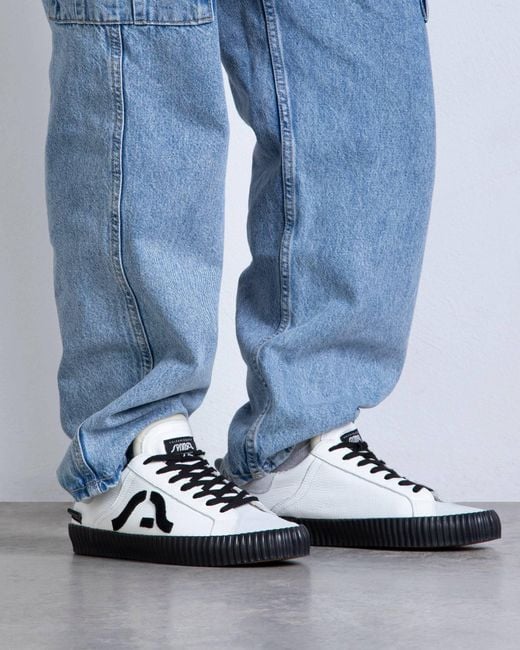 Springa | Unique Vulcanized Sneakers Italian Handmade Black Wavy Leather & Suede Sneakers for men