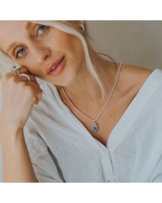 Dainty London Blue Maxi Topaz Necklace