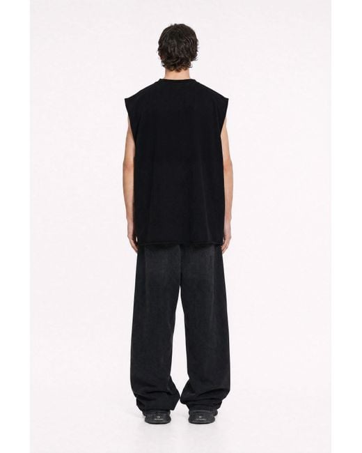 mysimplicated Black Oversized Sleeveless Tee for men