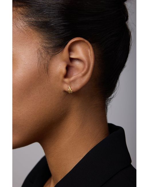 Vanhi Metallic Flame Stud Earrings