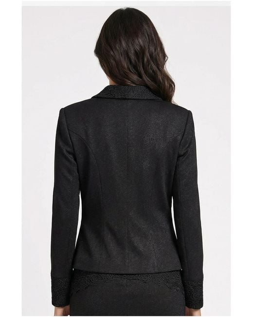 Luna Fashion House Black Tailored Lace Blazer, Jody