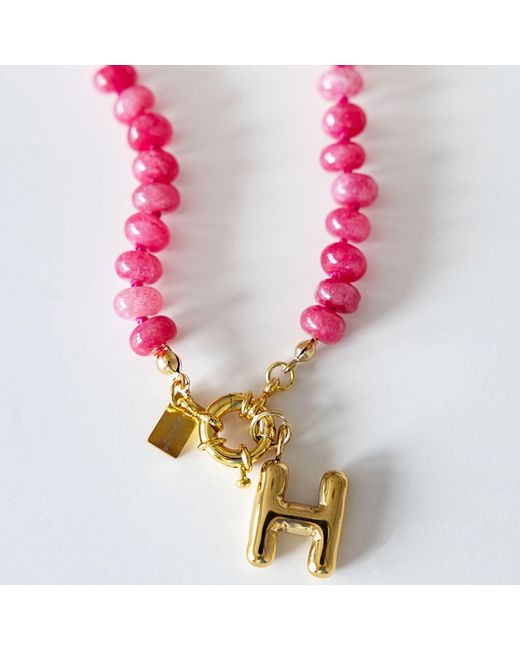 Christina Greene Pink Sweet Stone Beaded Knotted Necklace