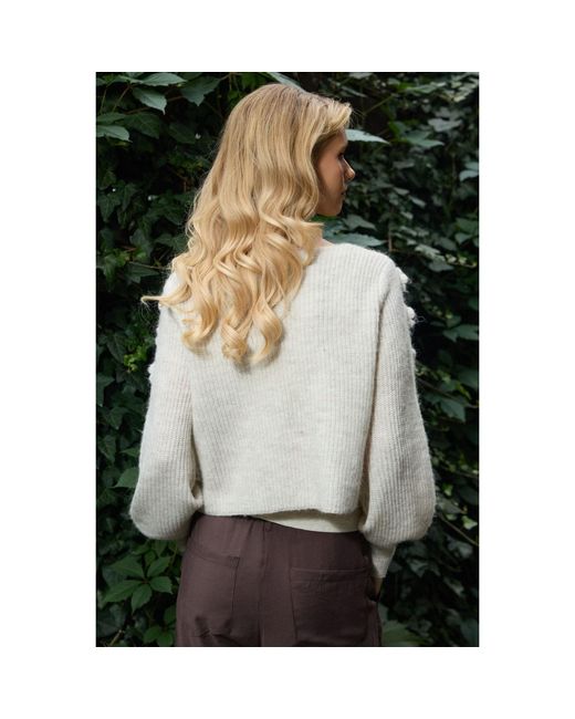 Saachi White Rosette Flower Cardigan