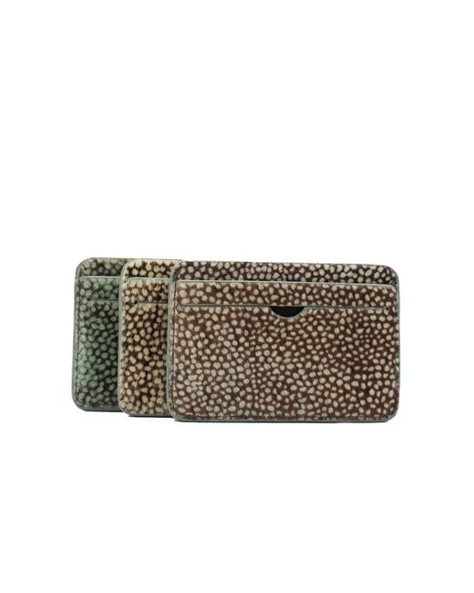 godi. Green Hair-On Hide Leather Cardholder – Slim Cowhide Wallet