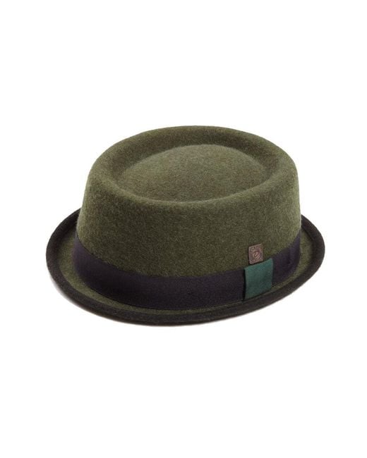 Dasmarca Hats Green Tony Moss Felt Skimpy Brim Short Brim Rude Boy Mod Style Porkpie Hat for men