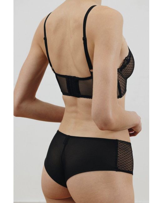 Verdant Intimates Black Dot Mesh Boyshort