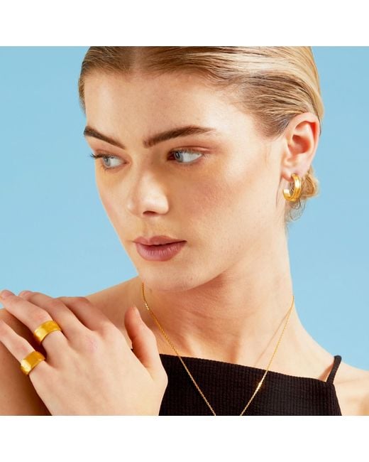 7879 Metallic Liquid Metal Hoop Earrings
