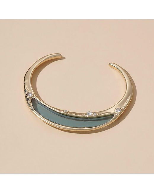 Rare Matters Jewelry Blue Gemstone Inlay Bangle Cuff