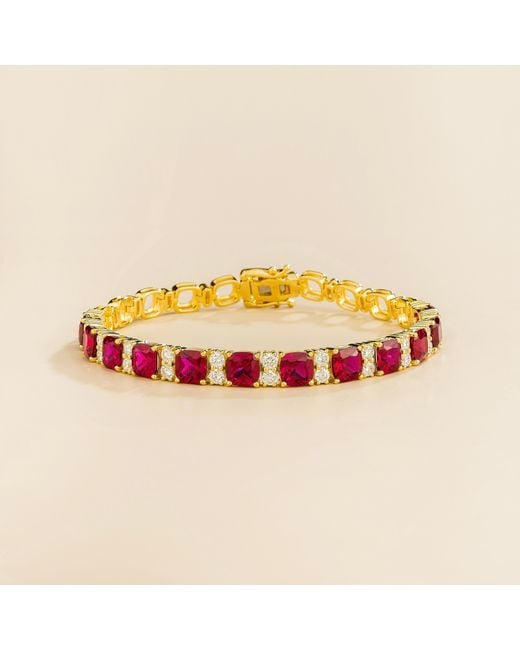 Juvetti Orange Sira Bracelet Set With Ruby & Diamond