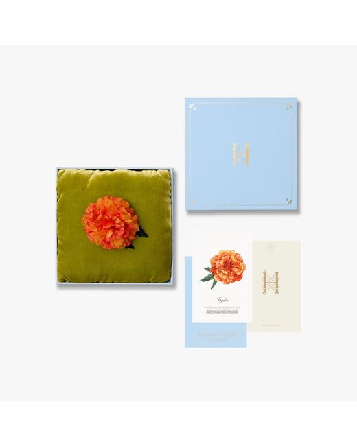 Helena Simon Red The Marigold Floral Brooch