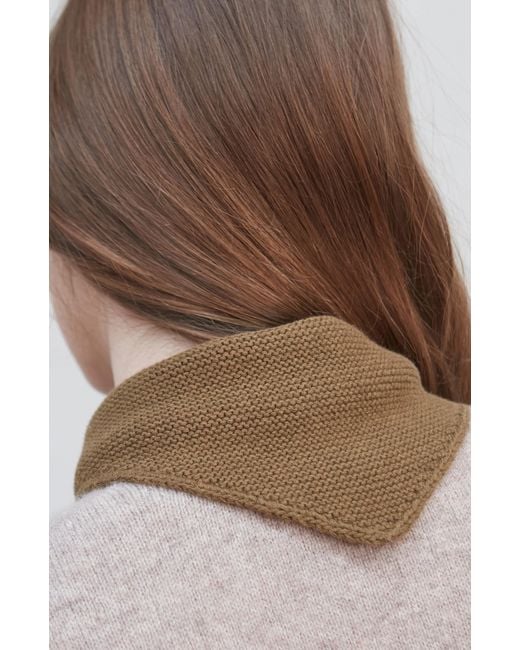 Paul James Knitwear Brown Cotton Garter Knit Fynn Mini Neckerchief