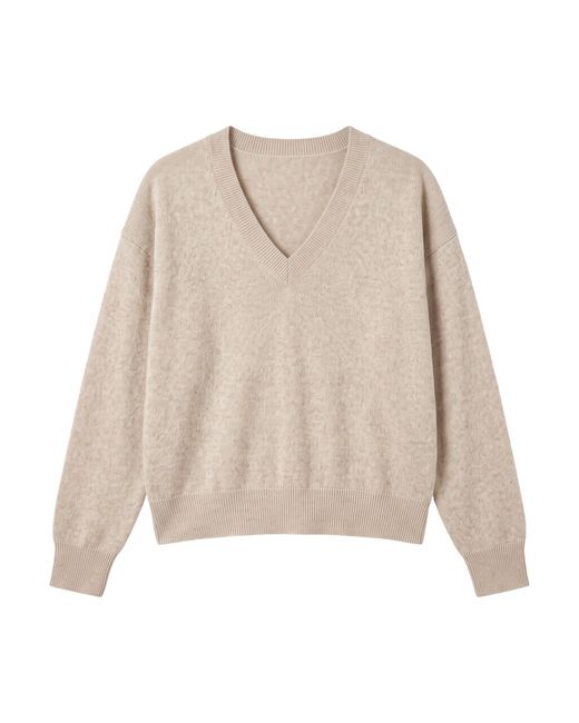 Brodie Cashmere Natural Hailey Cashmere V Neck