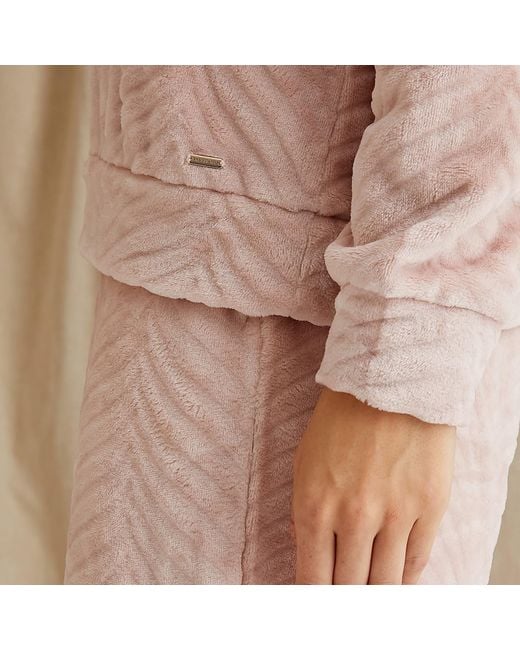 Pretty You London Pink Cosy Chevron Co-ord Lounge Suit In Rose