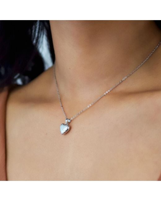 Luna Charles White Vida Bubble Heart Necklace