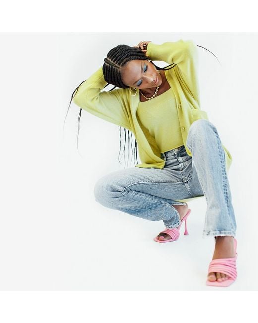 Zenzee Yellow Cashmere V-Neck Cardigan