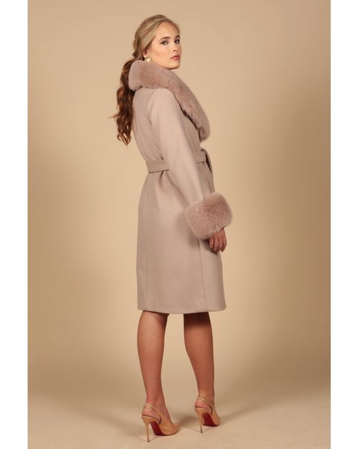 Santinni Pink Marlene Cashmere & Wool Coat
