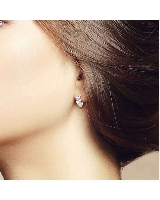 Artisan Metallic 18K Baguette Diamond Huggie Earrings