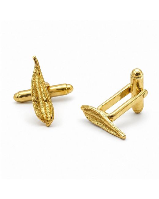 Mother Nature Jewelry Metallic Leaf Cufflinks, Suit Accessories for men
