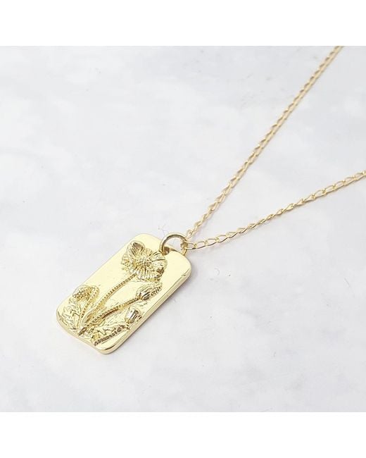 Harfi Metallic Dainty Poppy Flower Plated Charm Necklace