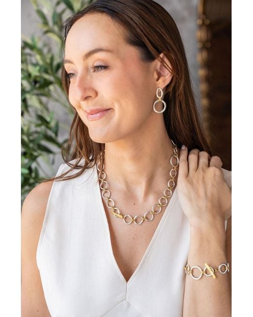 Loni Paul Jewelry Metallic Mixed Metal Sculpted Circle Necklace