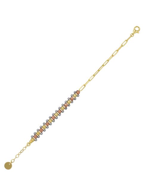 Spero London Metallic Dorissa Multi Bead Semi Chain Sterling Bracelet