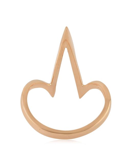 Artisan Metallic Diamond Spike Ring With Enamel