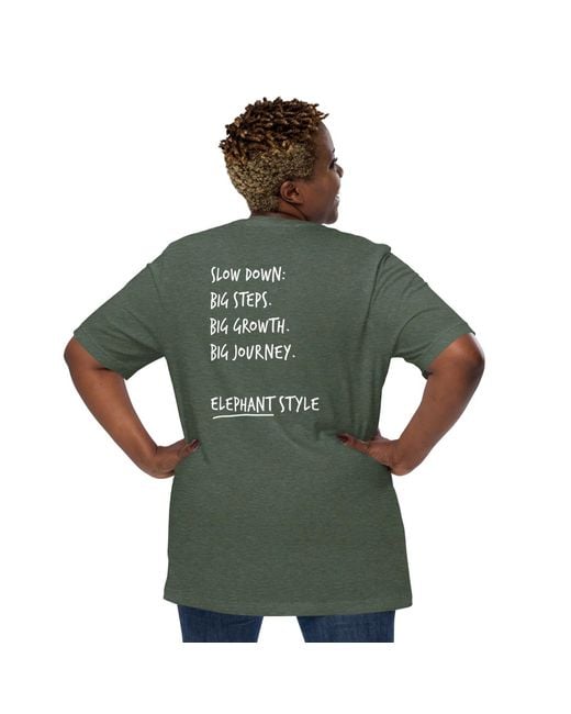 Anchor and Crew Green Forest Think Ocean Elephant Aspirations Cotton Embroidered T-Shirt