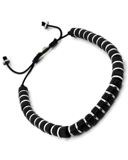 Ebru Jewelry Multicolor Onyx Stone Beaded Adjustable Bracelet for men