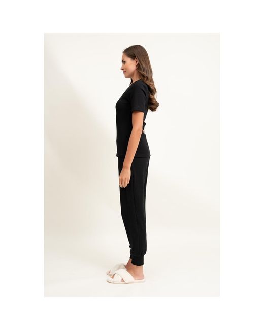 Oh!Zuza Black Cotton Ribbed Sweatpants