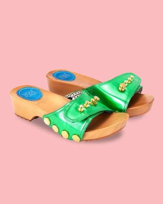 Nique Forde Green Parakeet Lucille Sandals