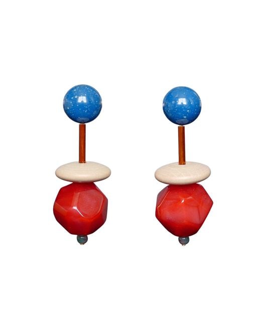Malolo Jewelry Red Origami Earrings Berry