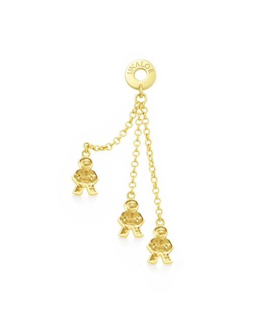 Unaloe Metallic Plated Boy Charm Chain Earrings – Designer Statement Jewelry For