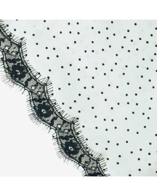 2KStyle White Toma Polka-Dot Lace-Trim Slip Mini Dress