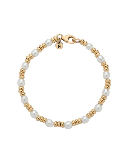 Nellou Jewellery Metallic Ellen Gem Pearl Bracelet Plated Sterling
