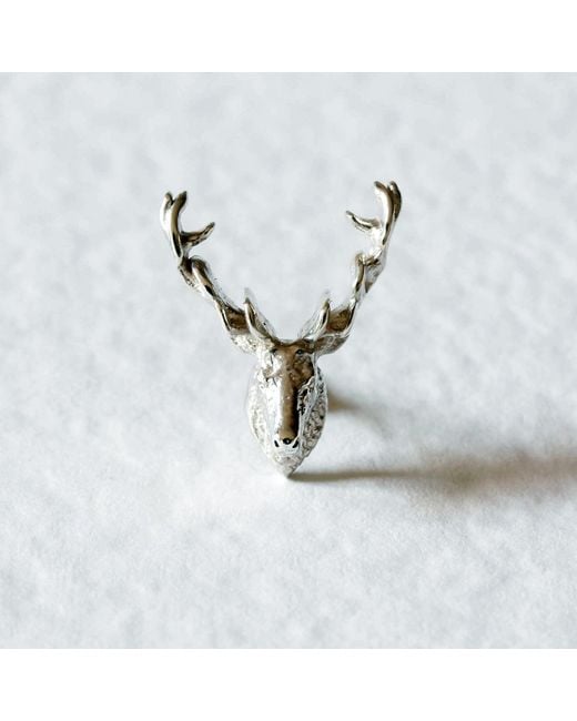Lee Renee Metallic Stag Lapel Pin – for men