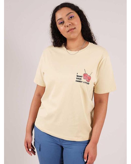 blonde gone rogue Natural Neutrals Candy Apples Graphic Print T-Shirt, Organic Cotton