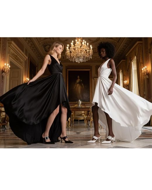 Beautiisoles by Robyn Shreiber Made in Italy White Georgina Pearlized Leather Mule Elegant & Sexy With Jewels Wedding Bridal For Evening Wear