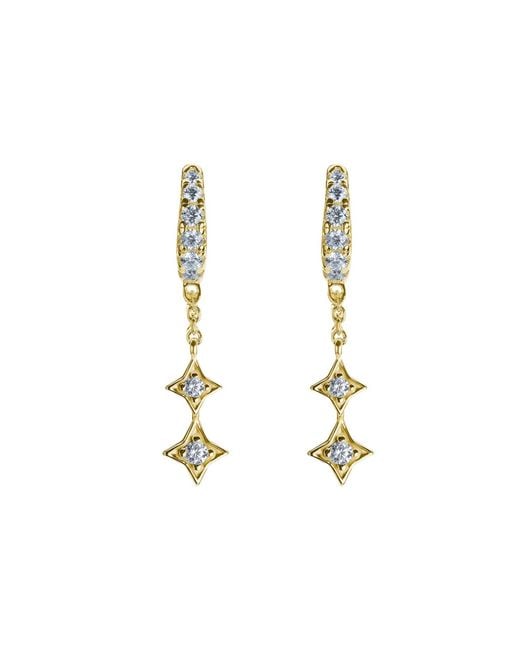 BLOOMTINE | Earth Angel HQ Metallic Illuminess Vermeil Shooting Star Moissanite Huggies