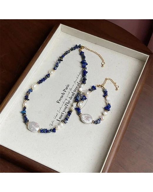 Angel Barocco Blue Lapis Lazuli Baroque Pearl Bracelet