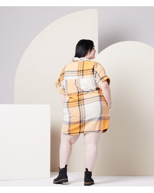 Known Supply Metallic Flannel Shirt Dress