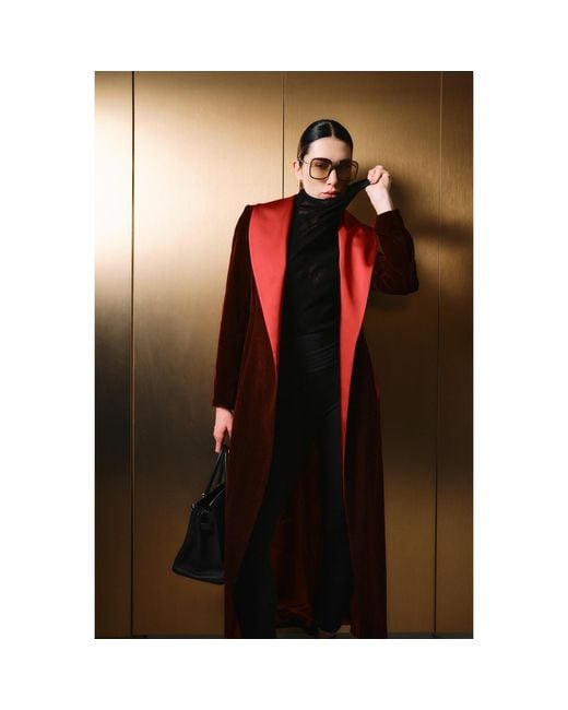 Roqaia Fashion House Red Burgundy Velvet Noble