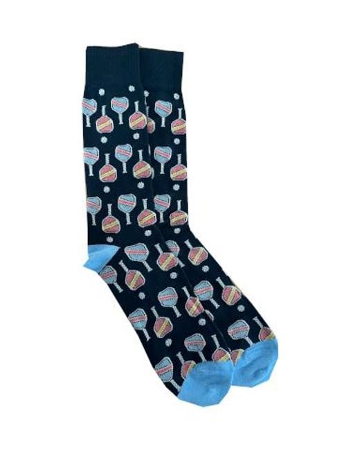 Lazyjack Press Blue Just Dink It Socks for men