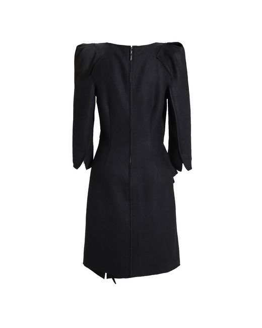 Smart and Joy Black Suede Structured Tailor Dress