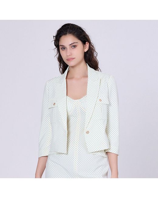 Smart and Joy Black Safari Pockets Crop Jacket With Dots Print