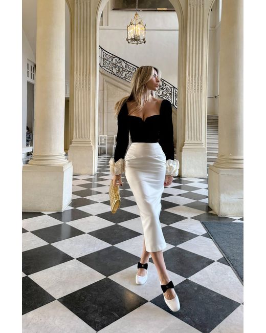 POST MERIDIEM Natural Satin Maxi Skirt