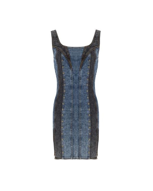 Pcfg Blue Free Heaven Two Color Denim Dress