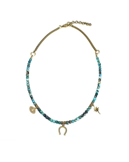 Rachel Nathan Metallic Western Charms Necklace
