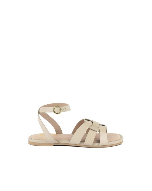 Rag & Co Natural Neutrals Ashton Flat Ankle Strap Sandals By Rag & Co