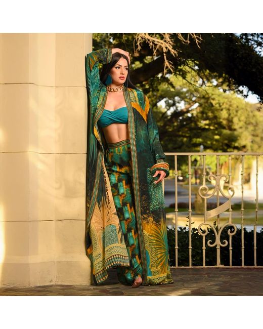 Ana Luisa Green Marrakech Inspired Wide Leg Pants