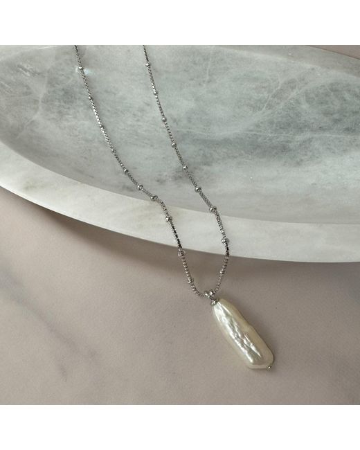 Clemence Wren Metallic Baroque Freshwater Pearl Necklace